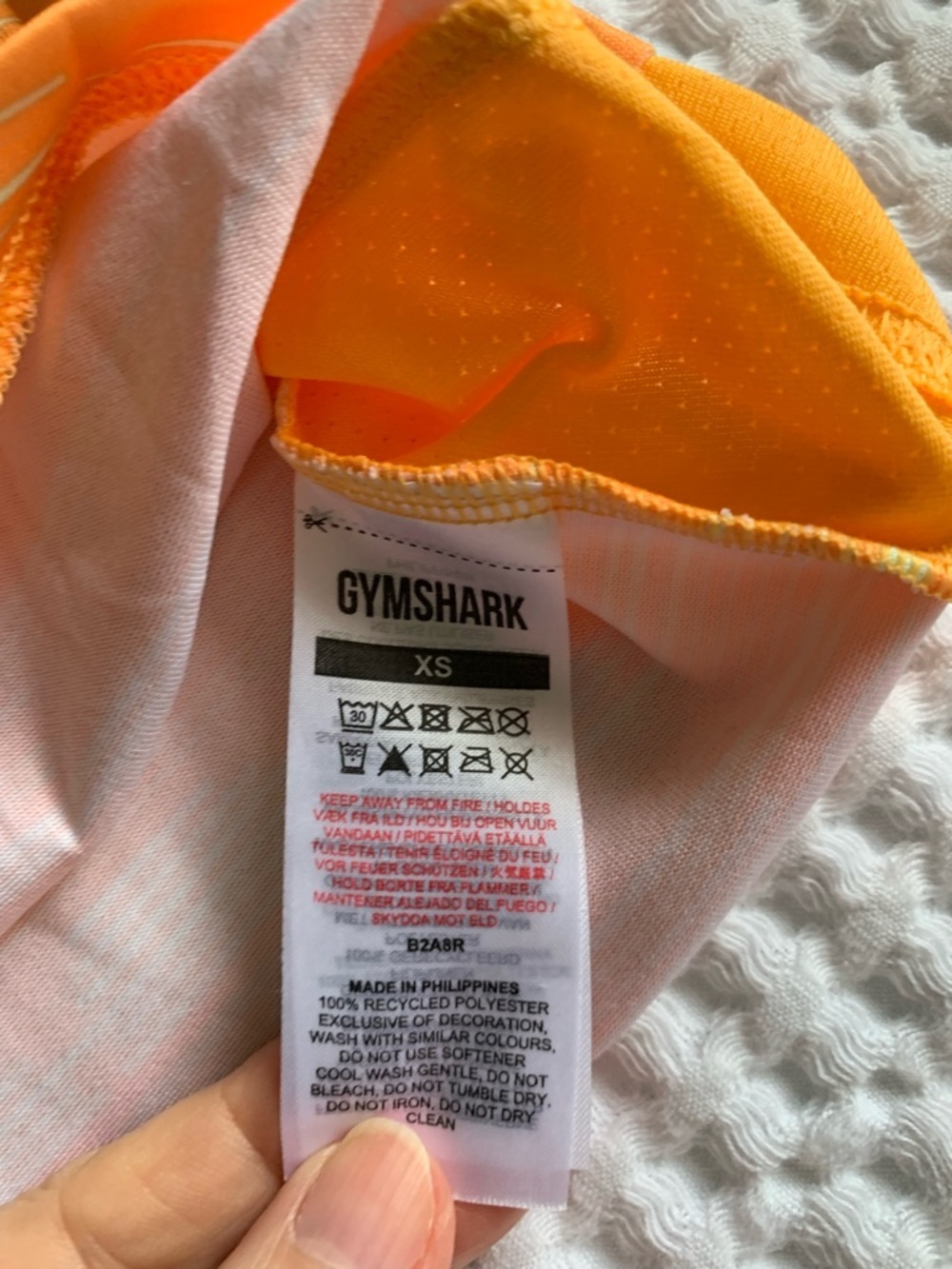 Gymshark Orange and Yellow Performance Long Sleeve Tee Size Extra Small - Picture 7 of 7